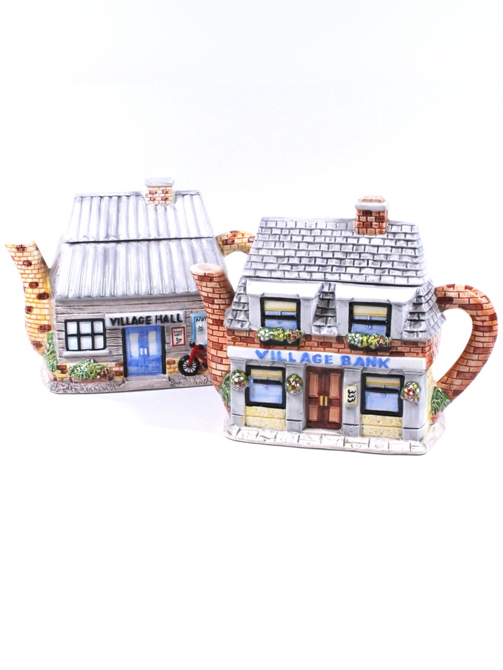 The Village Bank & Hall Teapot Set by Annie Rowe